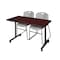Kobe Rectangle Tables > Training Tables > Kobe Mobile Table & Chair Sets, 48 W, 24 L, 29 H, Mahogany MKTRCC4824MH44GY - alternate 1